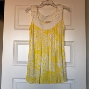 Weston Wear Yellow & White Floral Top Sz M